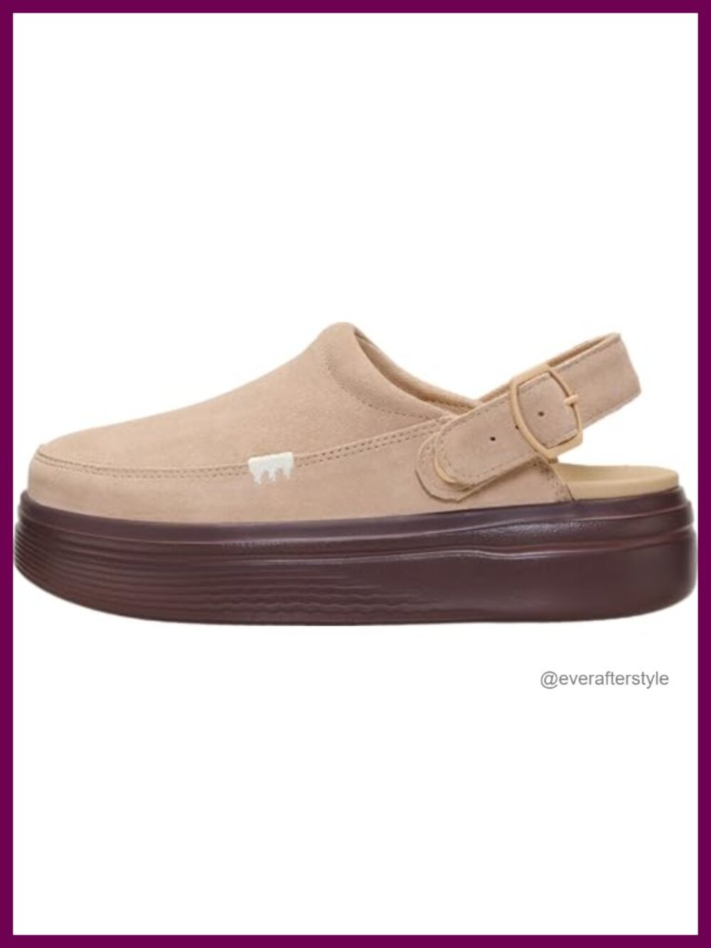 Platform Clog Mule with Suede Upper and Lightweight Sole